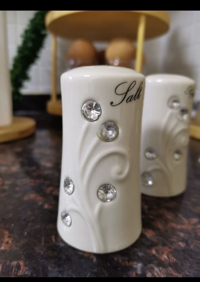 Beyaz Parlak Tuz ve Karabiberlik Seti - Görsel 3