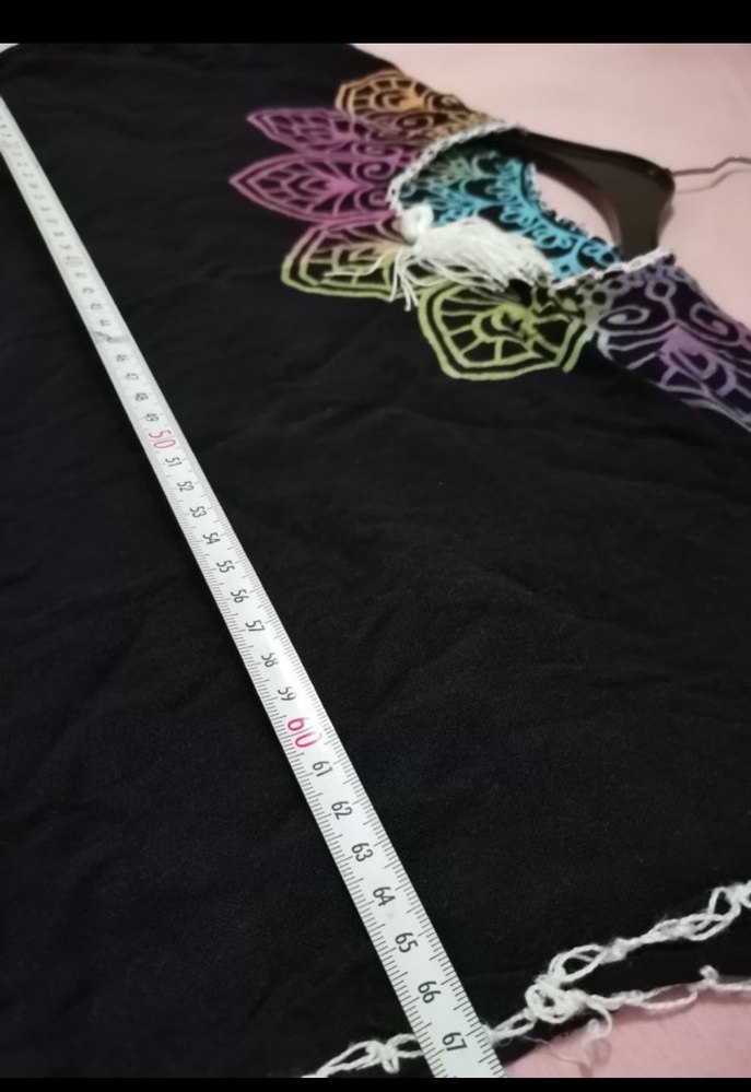 Püsküllü Çok Renkli Bohem Uzun Tunik plaj elbisesi - Görsel 5