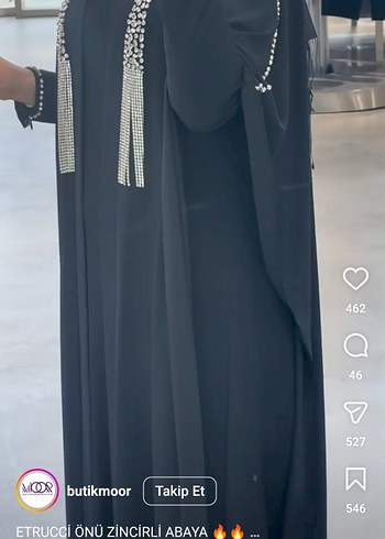 Abiye Zincirli Siyah Abaya
