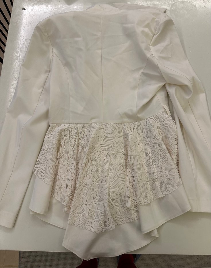 Ekru sırt dantel detay blazer — görsel 2/3