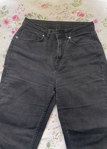 Diğer Koyu Gri Yuksek Bel Denim Jean