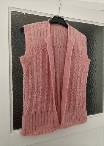 Mango Pembe Orgu Triko Yelek Rahat Ve Sik
