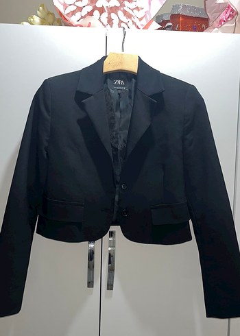 Zara Siyah Kisa Blazer Ceket