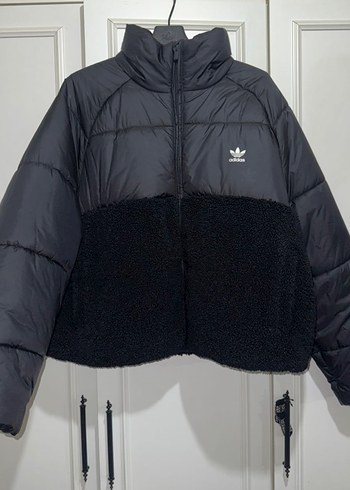 Adidas Siyah Pelus Detayli Sisme Ceket