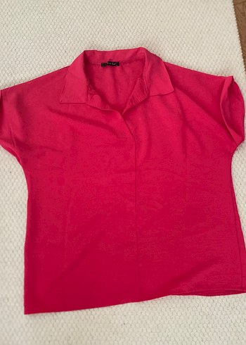 Diğer Canli Fusya Polo Yaka Kisa Kollu Bluz