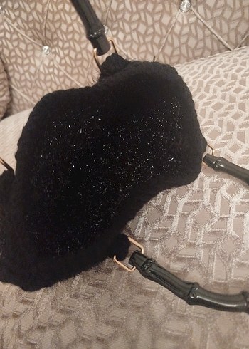Aquazzura Parlak Siyah Mini Omuz Cantasi