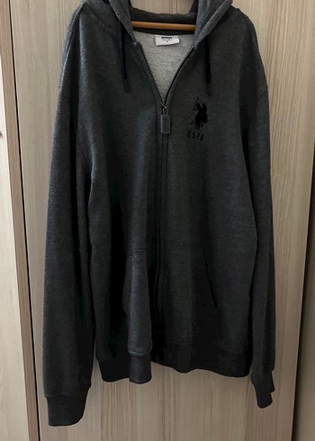 U.S Polo Assn. Uspa Koyu Gri Kapusonlu Sweatshirt