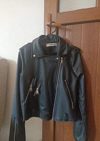 Diğer Siyah Deri Biker Ceket