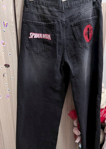 Diğer Spider Man Siyah Baggy Jean