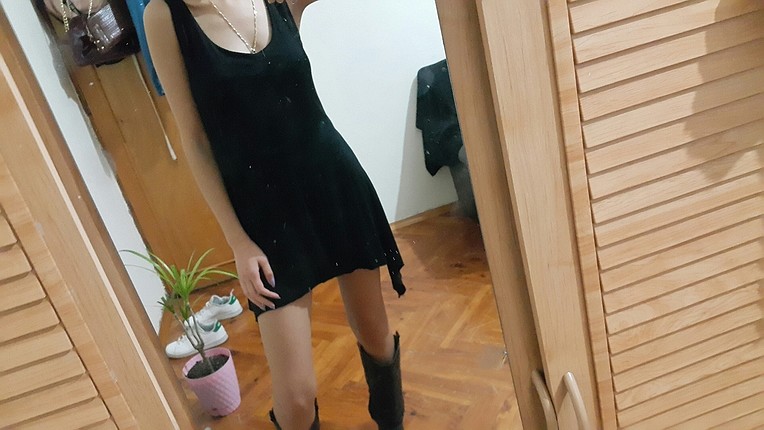 s Beden siyah Renk asimetrik kesim elbise