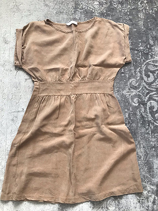 Zara elbise dökümlü keten