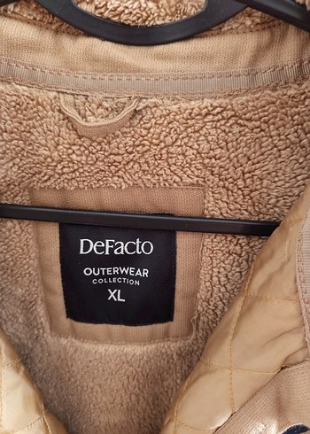 Defacto Bej Pelus Kapusonlu Mont