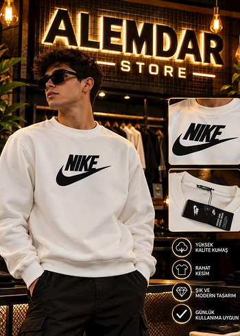 Nike Beyaz Logo Sweatshirt