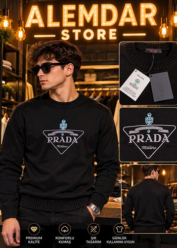 Prada Siyah Triko Kazak