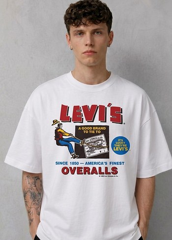 Diğer Levi S Beyaz Oversize Tisort