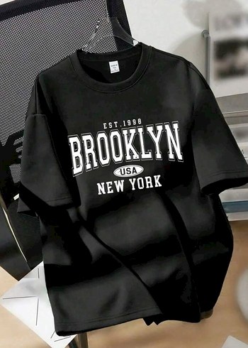 Diğer Brooklyn New York Siyah Oversize Tisort