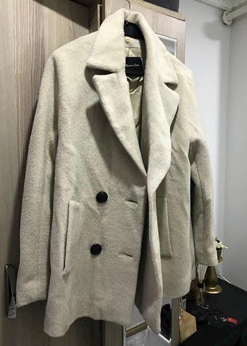 Massimo Dutti Ekru Pelus Kaban