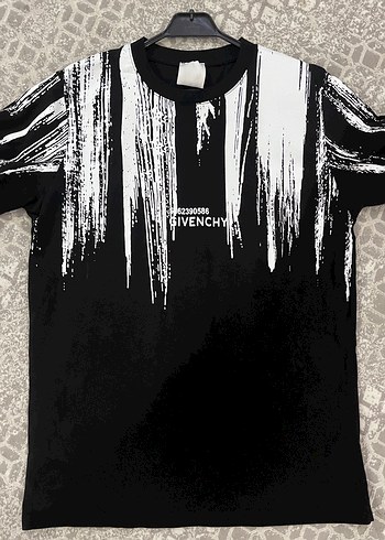 GIVENCHY Givenchy Siyah Beyaz Drip Baskili Tisort