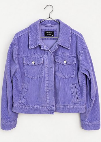 LC Waikiki Lila Kadife Keten Ceket