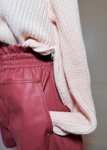 H&M Pudra Pembe Kalin Triko Kazak Rahat Ve Sik