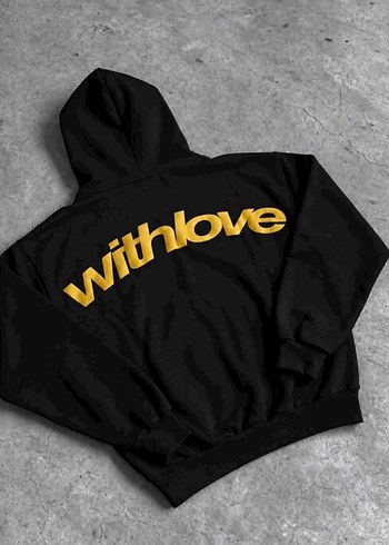 Diğer Siyah Kapusonlu Withlove Sweatshirt