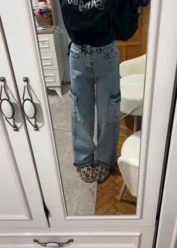Mavi Jeans Acik Mavi Yikamali Kargo Denim Jean