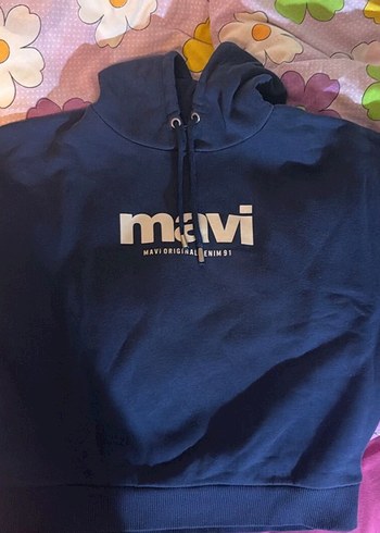 Mavi Lacivert Kapusonlu Sweatshirt