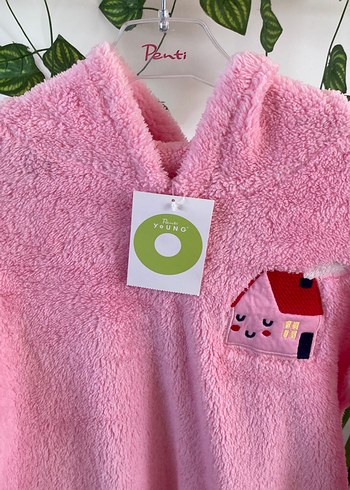 Penti Kız Çocuk Pembe Kapüşonlu sabahlık - Görsel 2