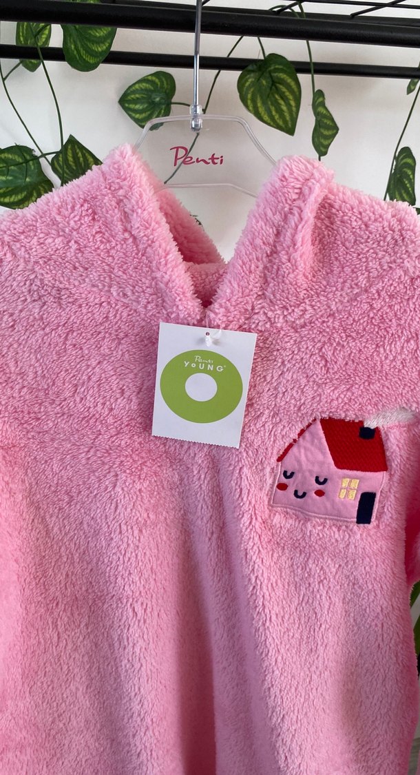 Penti Kız Çocuk Pembe Kapüşonlu sabahlık - Görsel 2