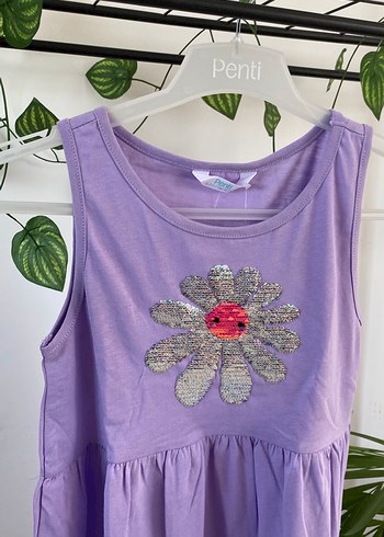 Penti Mor Pul Nakışlı Kolsuz Kız Elbisesi 6-7YAŞ - Görsel 2