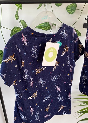 Penti lacivert astronot desenli çocuk Şortlu Pijama Takım 4-5yas - Görsel 4