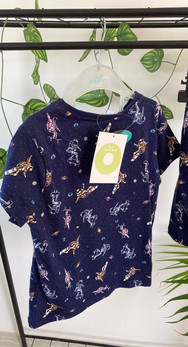 Penti lacivert astronot desenli çocuk Şortlu Pijama Takım 4-5yas - Görsel 4