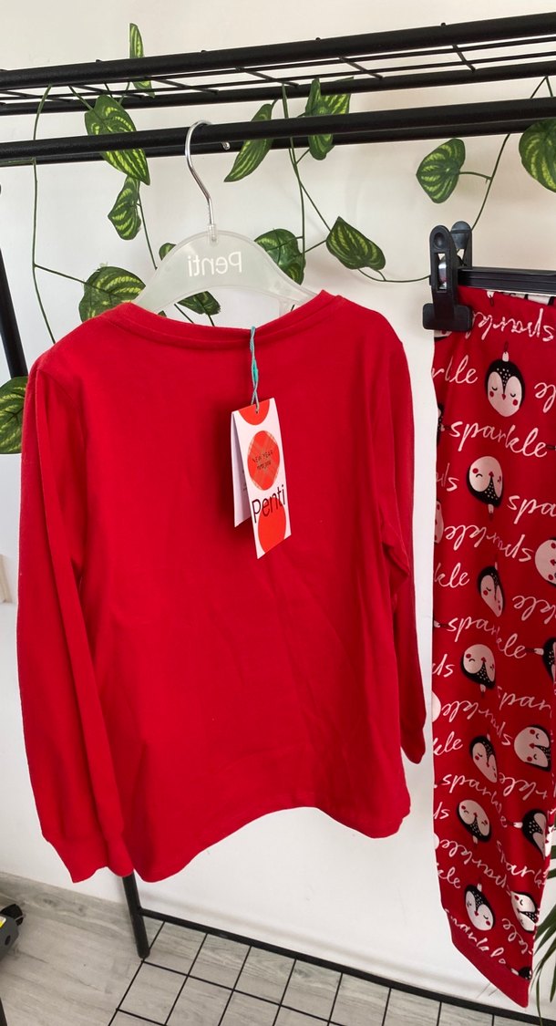 Penti KızÇocuk Kırmızı Desenli pullu sekil degıstiren pijama3-4y - Görsel 4