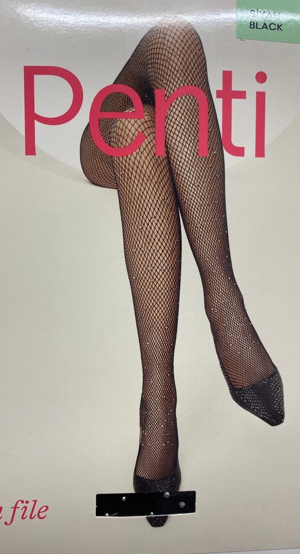 Penti Siyah Taşlı File Çorap - Görsel 3