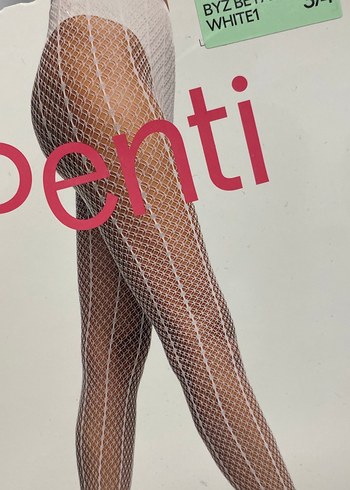 Penti Carla File Desenli  Çorap Beyaz - Görsel 3