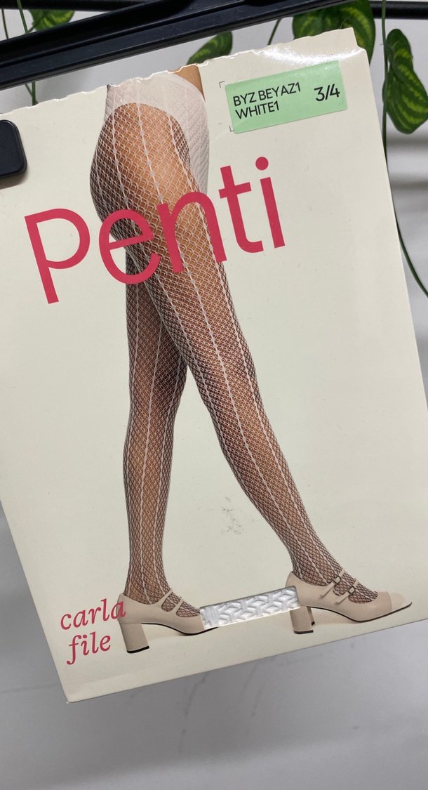 Penti Carla File Desenli  Çorap Beyaz - Görsel 2