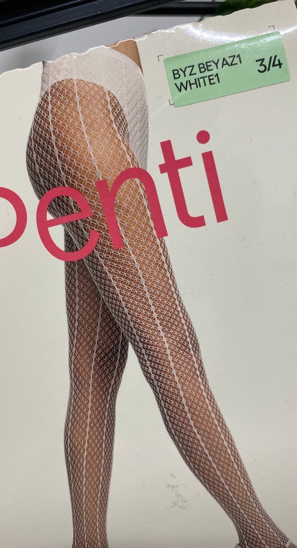 Penti Carla File Desenli  Çorap Beyaz - Görsel 3