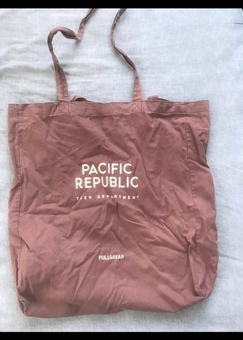 Pull and Bear Pacific Republic Pudra Pembe Minimal Tote Canta