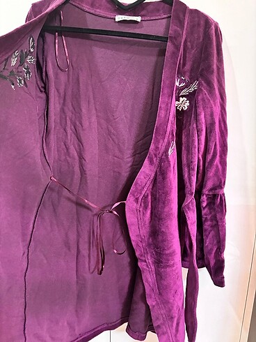 xs Beden mor Renk Kadife Oxxo kimono elbise
