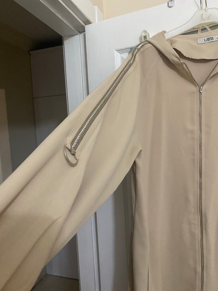 Bej Kadın Uzun Salaş kap - Görsel 3