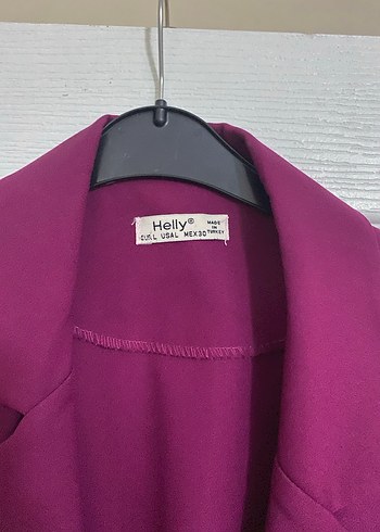 Mor Nakışlı Uzun Kadın Ceketi - Görsel 3