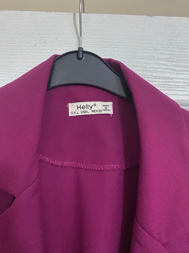 Mor Nakışlı Uzun Kadın Ceketi - Görsel 3