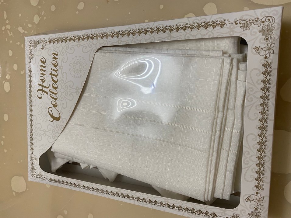 İnci Boncuklu Beyaz masa örtüsü runner ve 12 li Peçete Seti - Görsel 2