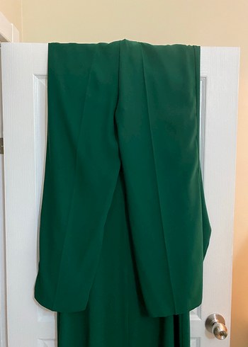 Yeşil Drapeli Uzun Kollu Abiye Elbise - Görsel 3