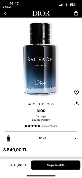 Orjinal Dior sauvage