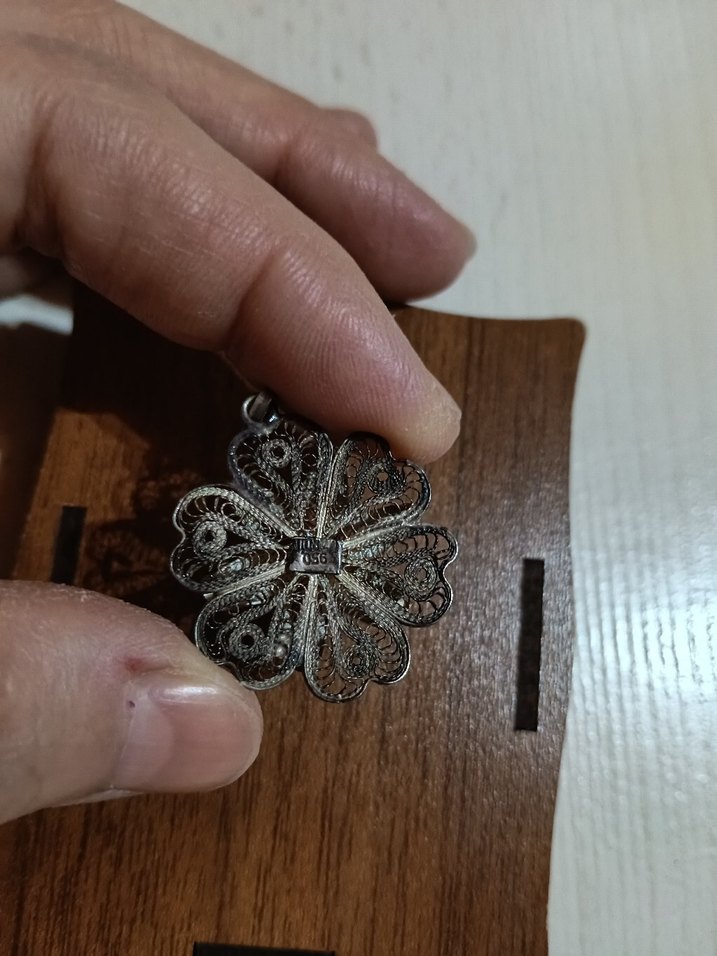 Gümüş telkari kolye ucu — görsel 3/3