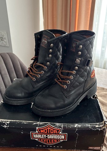 Harley Davidson Siyah Deri Bilek Botu