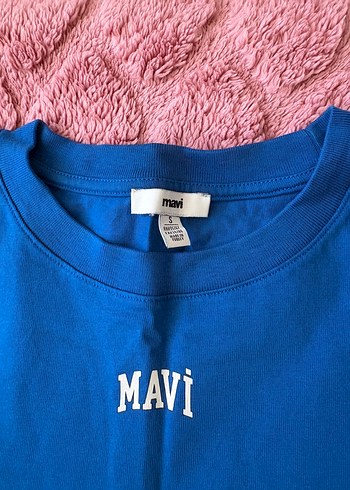 Mavi Marka Crop Tisort