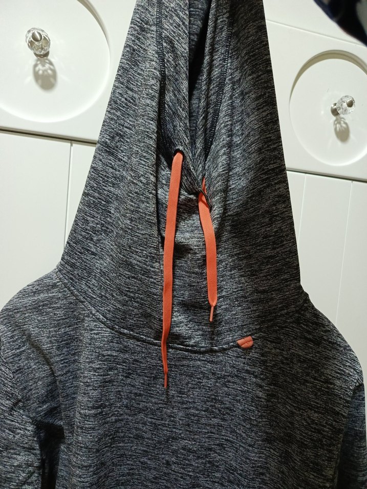 Gri Melanj Kapüşonlu Spor Sweatshirt — görsel 4/5
