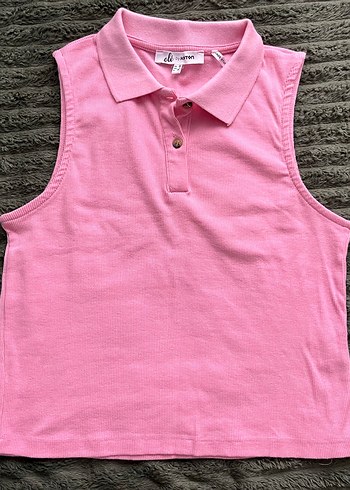 Koton Pembe Polo Yaka Kolsuz Ust